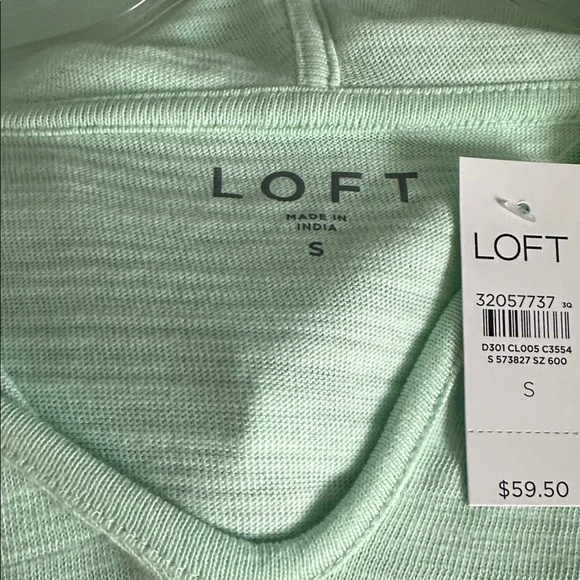 LOFT Mint Green Pullover Sweatshirt with Hood - Picture 3 of 3